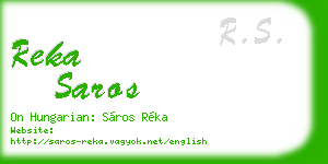 reka saros business card